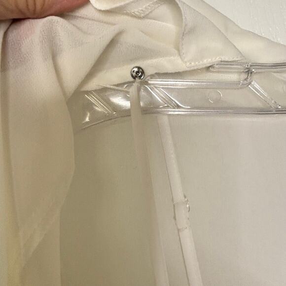 Pendleton Wms 8 LS Sheer Cream Button Up Blouse & Cami Minimalist Office Social - Picture 5 of 11